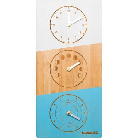 Bulldog Tide Clock Triple Dial - Tide, Moon & Time