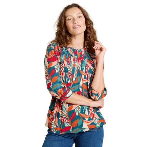 Brakeburn Evergreen Leaves Blouse