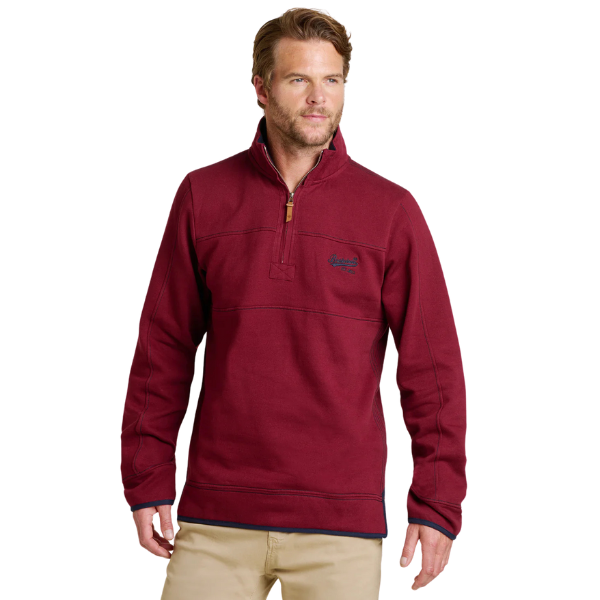 Brakeburn Burgundy Quarter Zip Sweatshirt