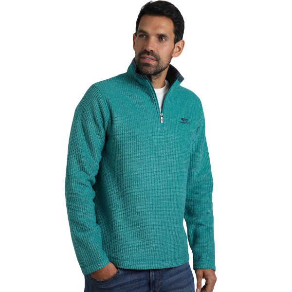 Weird Fish Newark Eco 1/4 Zip Grid Fleece