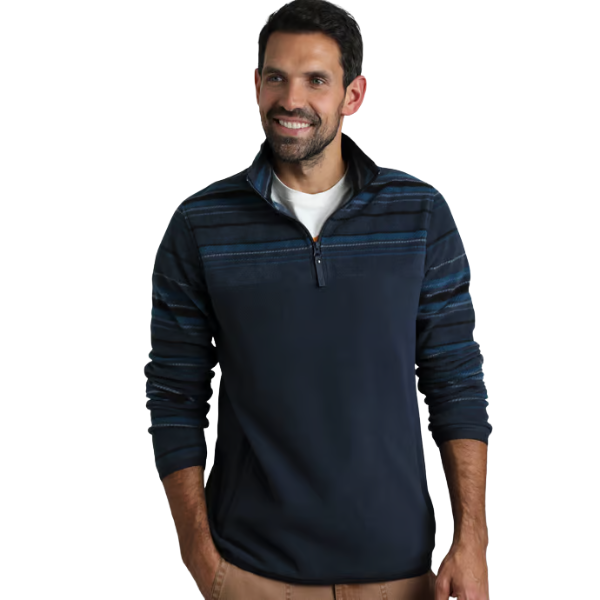Weird Fish -  Gilbert Quarter Zip Striped Fleece