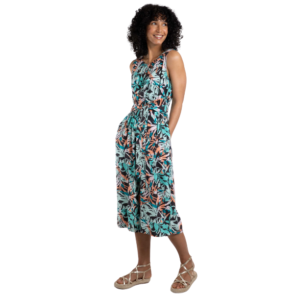 Weird Fish Nalani LivaEco™ Printed Viscose Jumpsuit Aqua blue