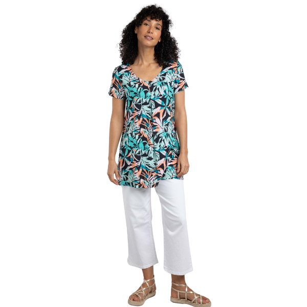 Weird Fish Nuri LivaEco™ Viscose Printed Tunic Aqua blue